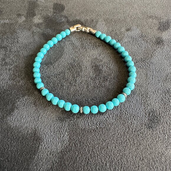 David Yurman Bijoux Spiritual Beads Bracelet w/ Turquoise - 4mm - 7.25" - Picture 10 of 12